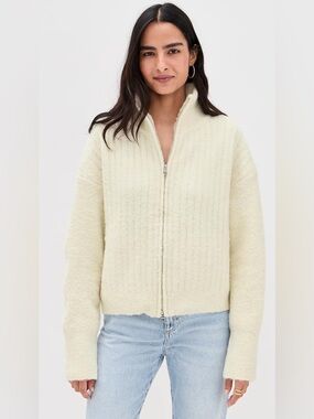 GUIZIO Mila Zip Up Jacket in Ivory